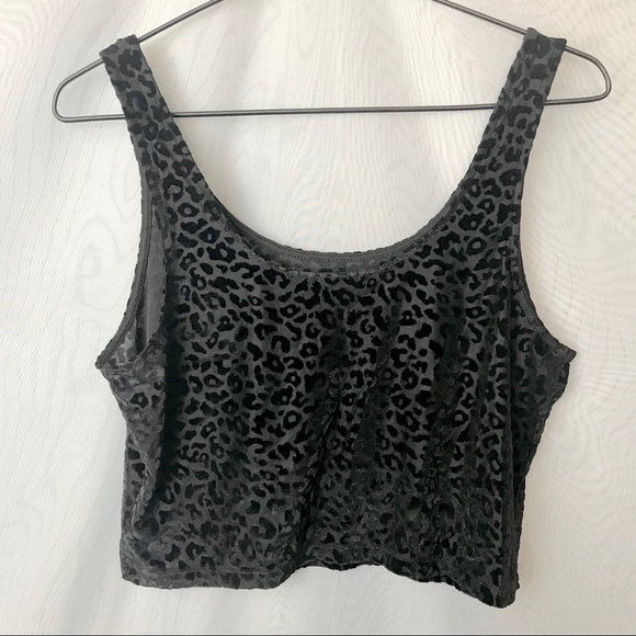 🚫SOLD🚫Express mesh & velvet burnout crop tank - Picture 2 of 7